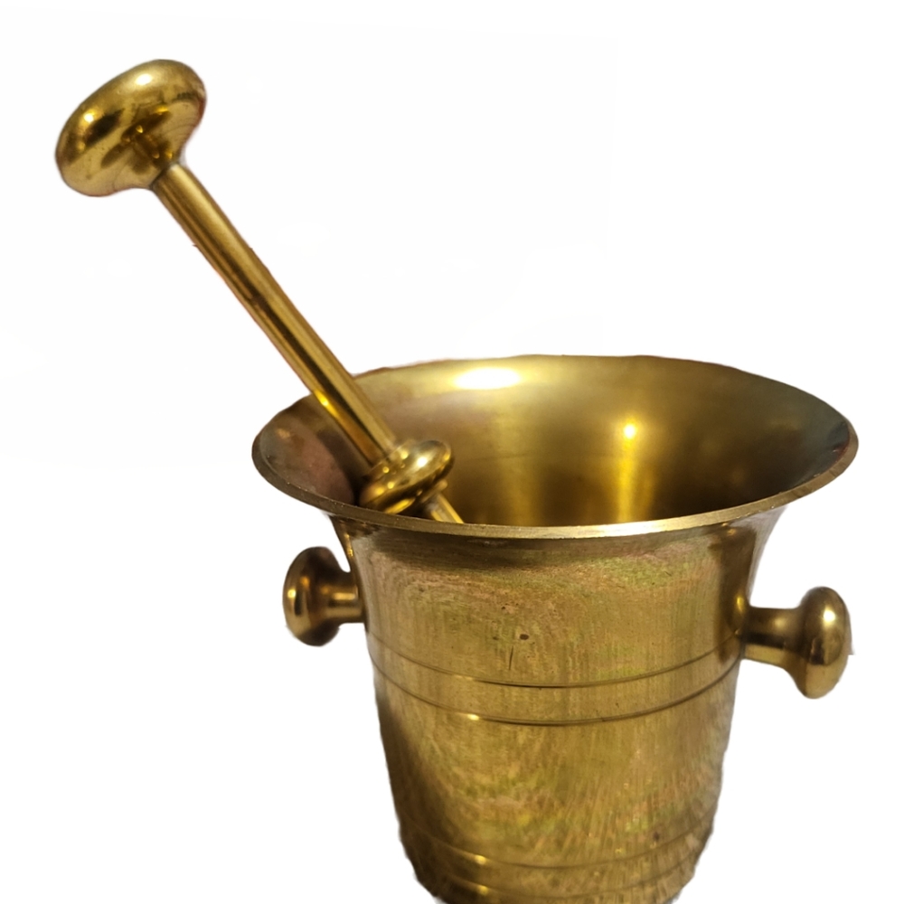 Antique 19th Century Brass Apothecary Mortar & Pestle